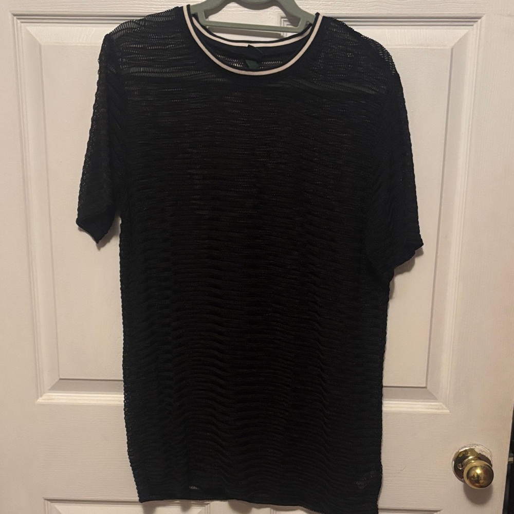 Wild Fable Black Mesh Short Sleeve Tee